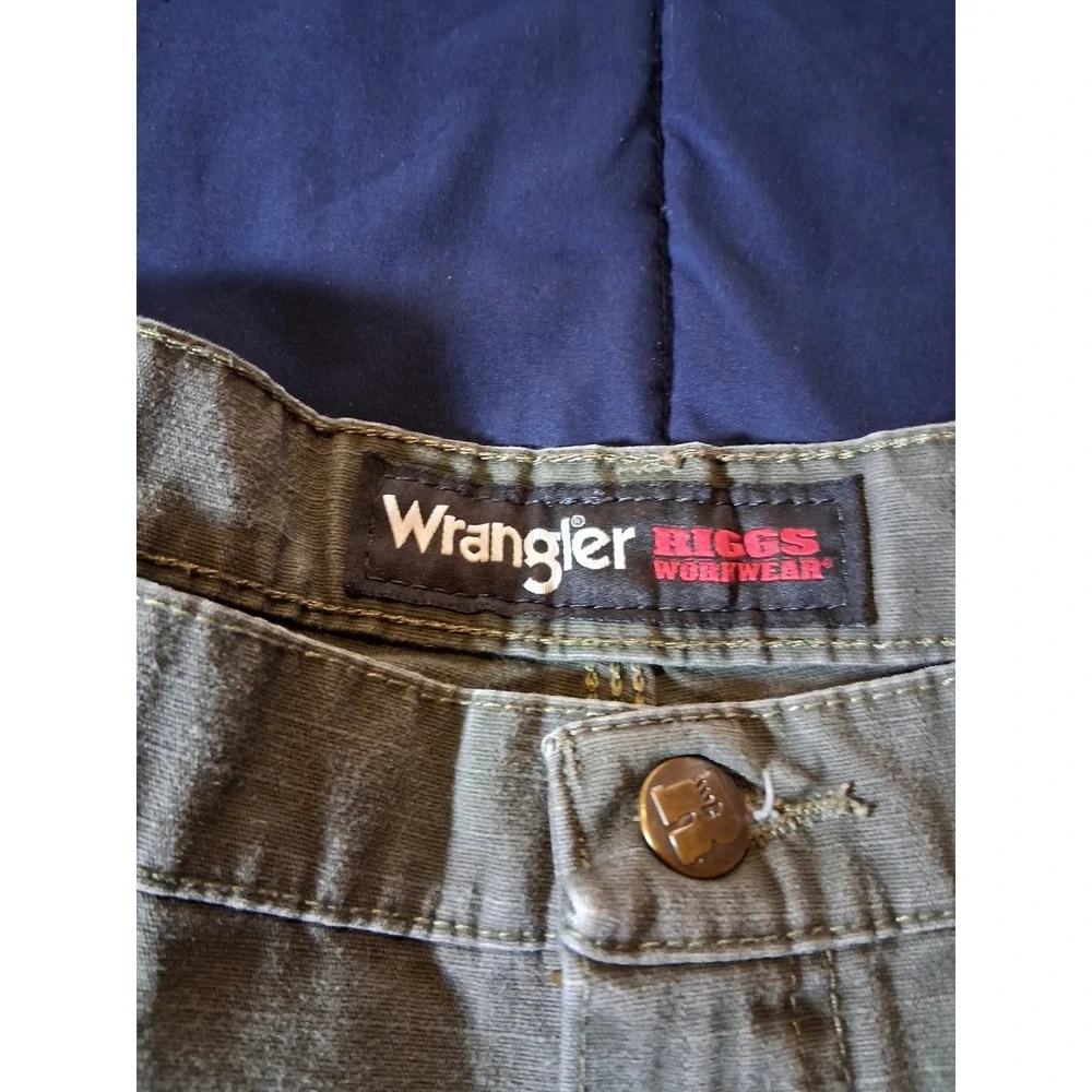Wrangler Riggs Workwear Ripstop Cargo Pants Double Knee Straigt Men 42x30‎ Gray